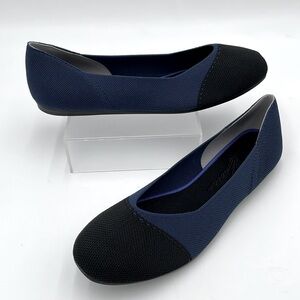 Bacia Night Blue Knit Ballet Flat Slip On Washable Shoes Extra Insoles - Size 10